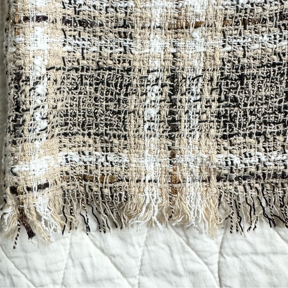 Zara Brown Plaid Dress S Preppy Academia Classic Boho Chic Fringe Pockets NEW - Picture 7 of 13